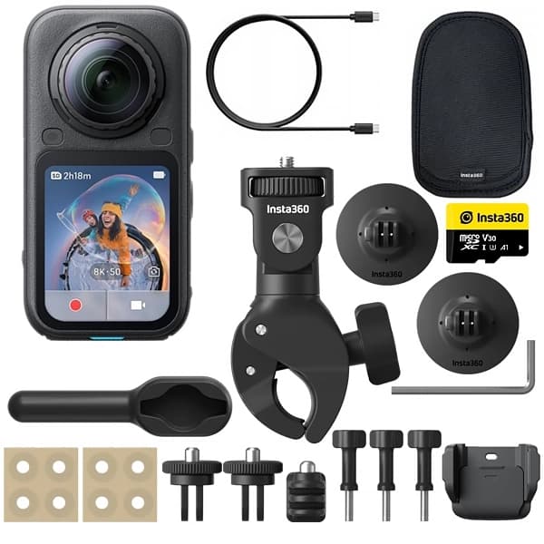 Câmera de Ação Insta360 X6 Motorcycle Bundle CINSABXA 8K - Preto